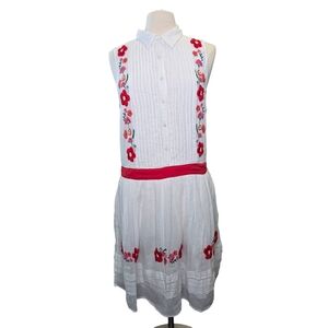 Peace + Love White Embroidered Floral Dress Size XL 44